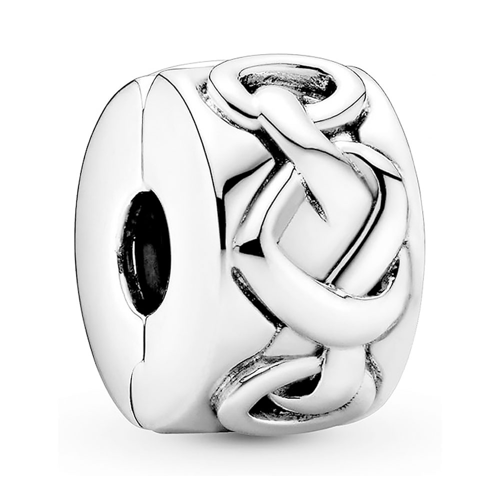 Pandora Silver Charms Knotted Hearts Clip Charm 798035