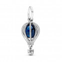 CHARM PENDENTIF BALLON A&Eacute;ROSTATIQUE BLEU EN ARGENT MASSIF 798064NMB