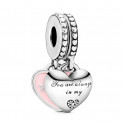 Mother and Daughter Hearts pendant charm 792072EN40
