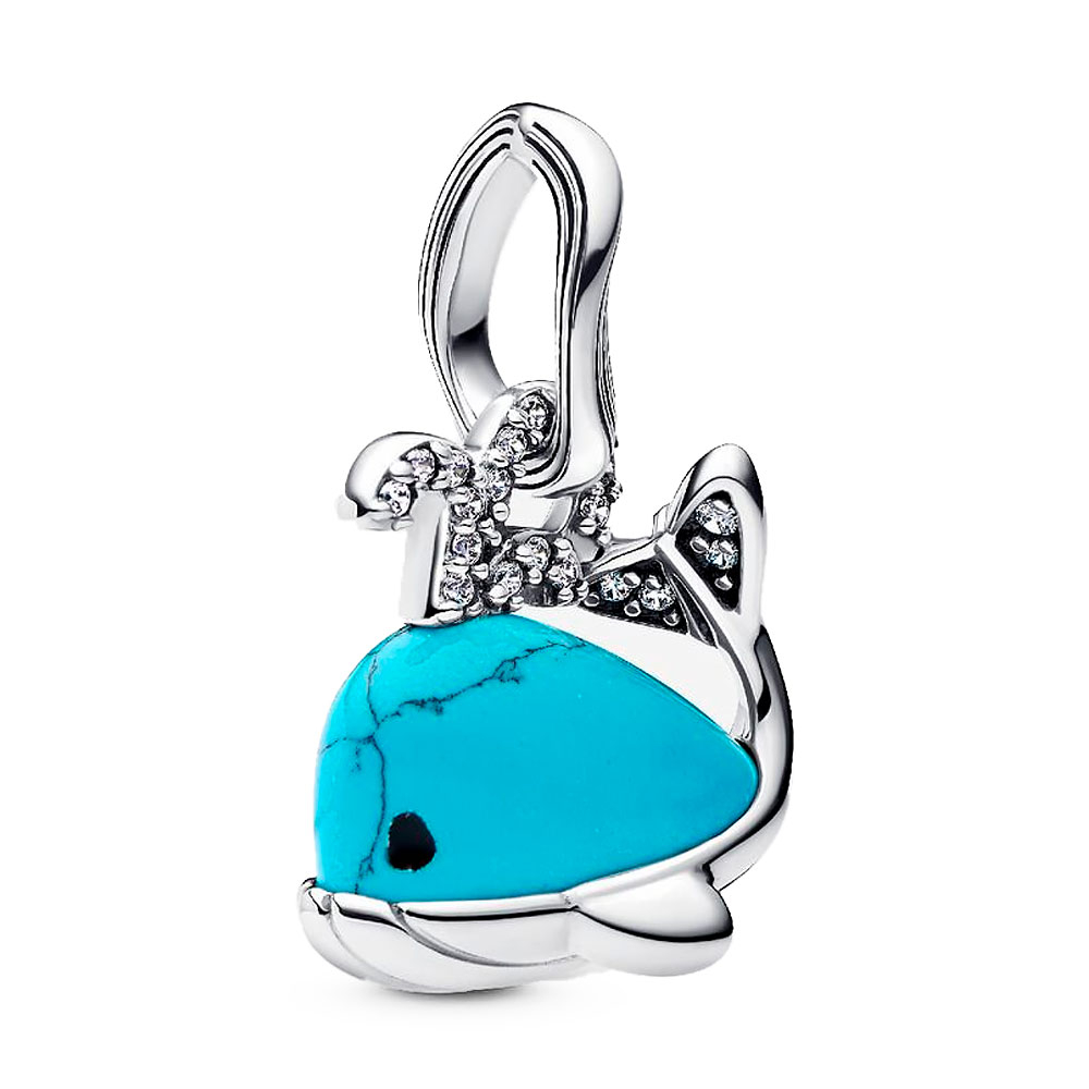 Pandora Silver/Turquoise Charms Whale Pendant Charm 793822C01