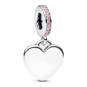 Charm Colgante Coraz&oacute;n Grabable Rosa 793926C02
