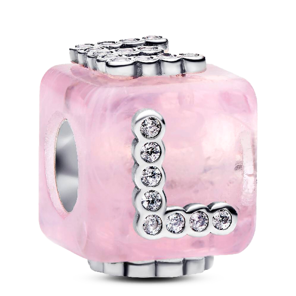 Pandora Charm Cubo Amor Cristal de Murano Rosa 794433C01