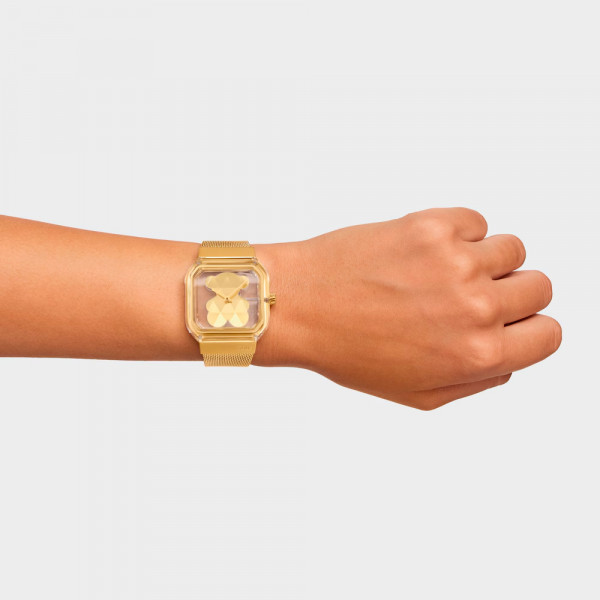 relogio-analogico-d-bear-party-com-pulseira-de-aco-dourado