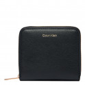Square wallet with zipper and metal foil logo