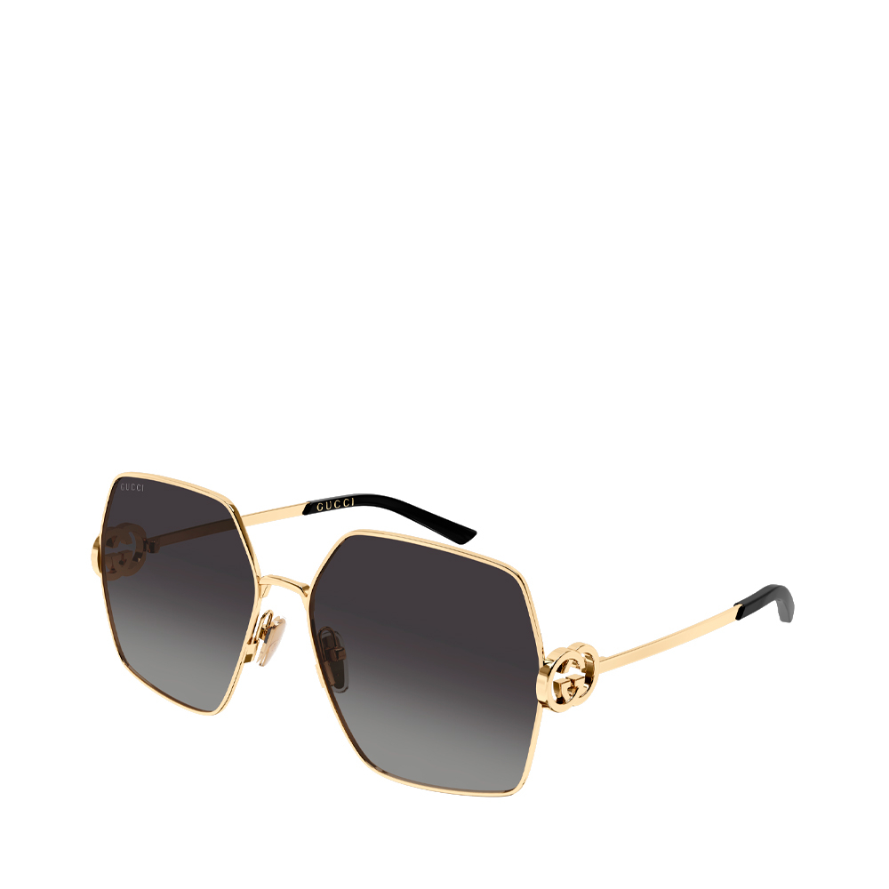 Gucci Women's Square Gold Grey Gradient GG2163S Sunglasses