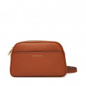 Bolsa de ombro pequena em couro para c&acirc;mera, ideal para viagens.