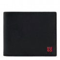 Red stacked logo leather wallet