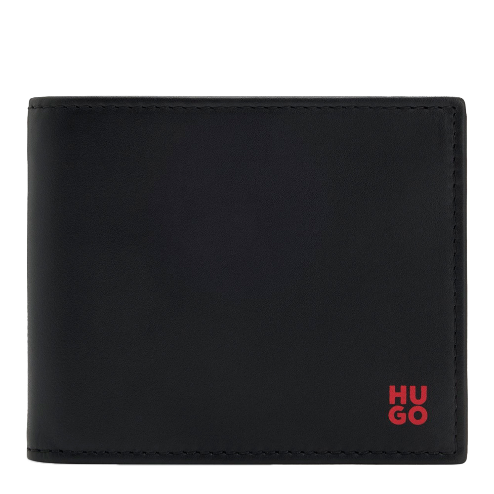 Hugo Boss Eyewear Men's Red Wallets And Purses For Stacked Logo Leather Wallet