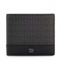 Cartera con estampado de monograma y logo apilado met&aacute;lico