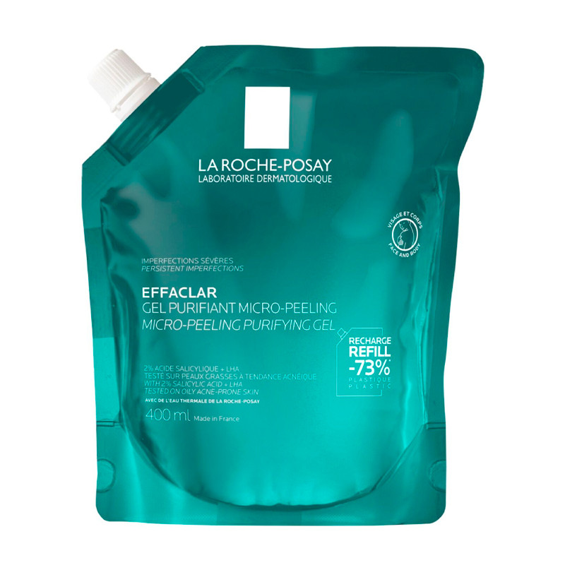 La Roche Posay Effaclar Gel Purifiante Micro-Peeling Limpiador Purificante Para Rostro Y Cuerpo.