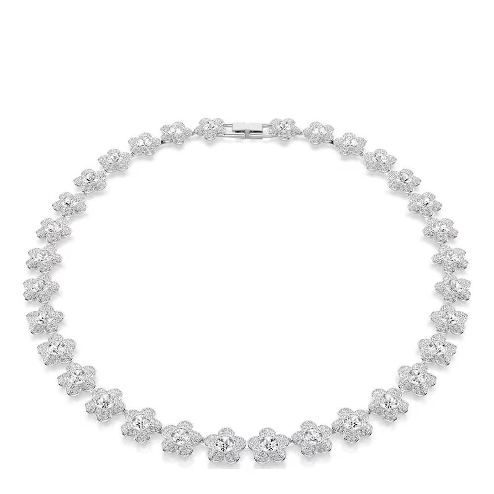 Swarovski Jewellery Women's Light/Silver/White Swarovski X Ariana Grande Round Cut Flower Necklace 2.4Cm, 38-41Cm - Image 2