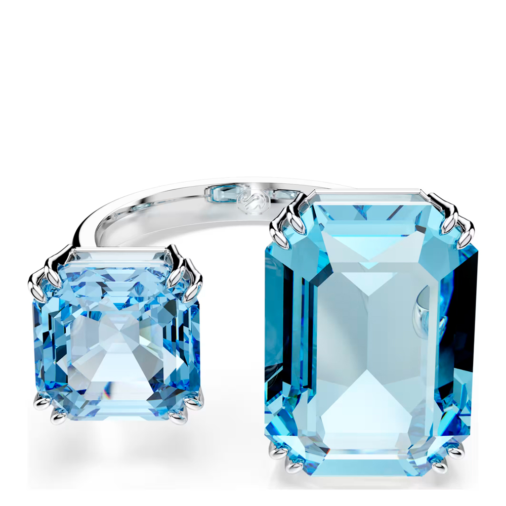 Swarovski Millenia Open Ring  Octagon Cut  Blue  Rhodium Plated - Image 3