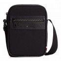 Bolsa estilo rep&oacute;rter com texturas variadas e logotipo.