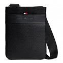 Textured messenger bag with metallic logo
