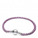 Bracciale a catena con cordino viola 593816C03