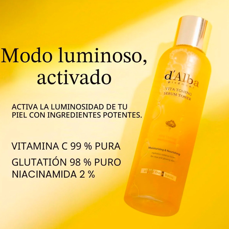 D'alba Vita Toning Serum Toner Tónico Sérum Tratamiento Intensivo – imagen 3