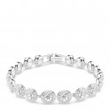 Taille ronde, blanc, plaqu&eacute; rhodium