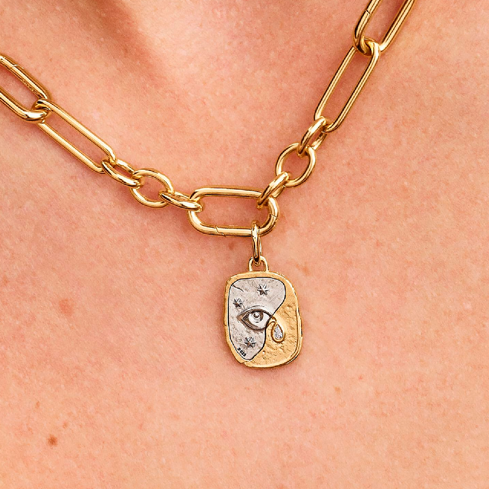 Pandora Charm Medallón en plata de ley y con un recubrimiento en oro 764808C01