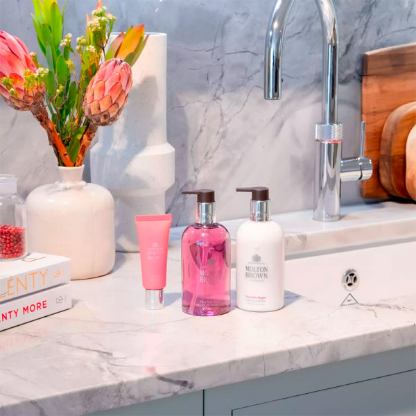 Handlotion med eldig rosa peppar