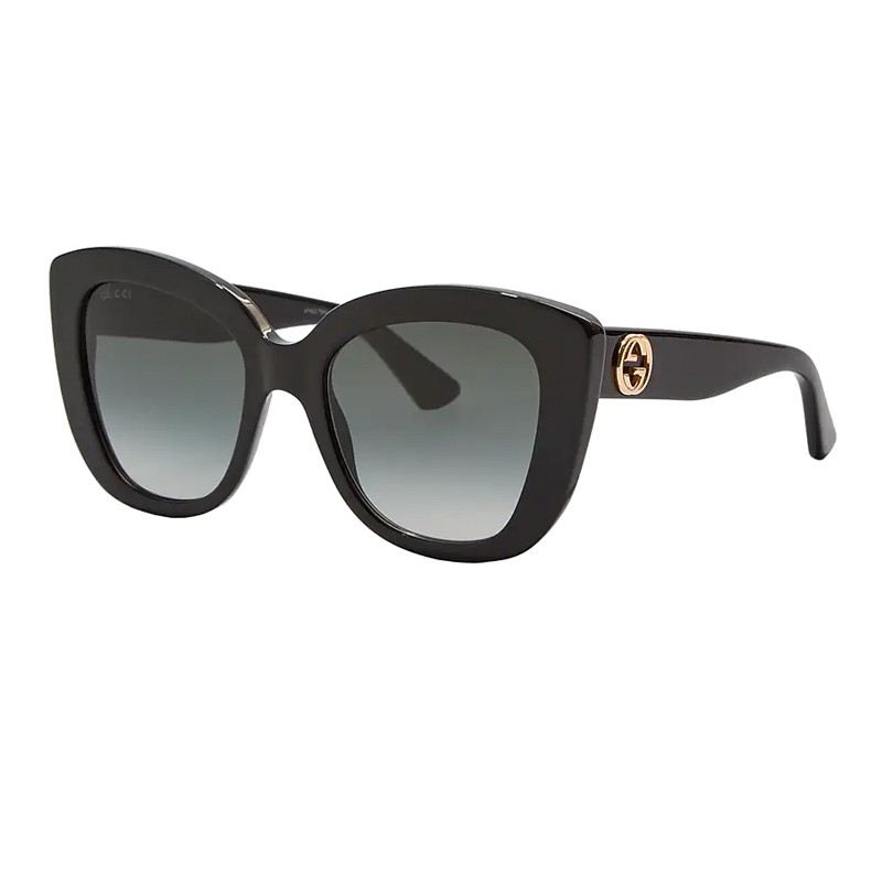 gucci eyewear occhiali da sole da donna gg0327s 001 black grey, nero, female
