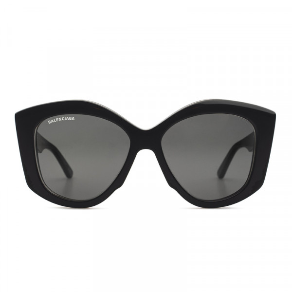 Balenciaga BB0126S Sunglasses Women Black Cat Eye 56mm New 100% Authentic  889652320243