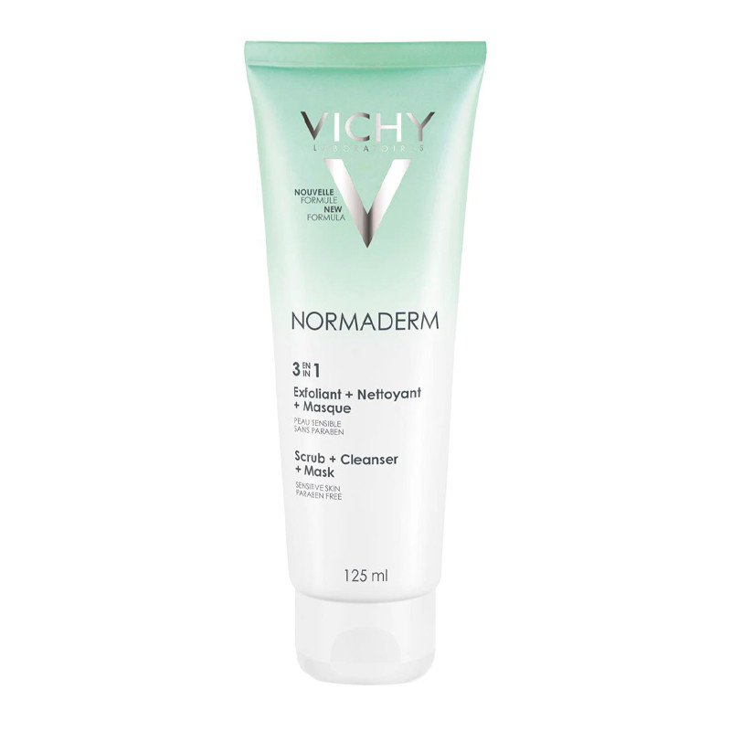 Vichy Women's Cream Face Skin Care Normaderm 3 In 1 Exfoliating Scrub + Cleanser + Mask