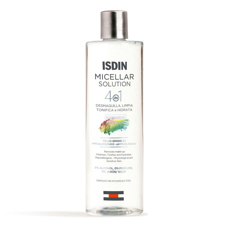 Isdin Women's Face Skin Care Micellar Solution 4 -1 Facial Cleansing Water