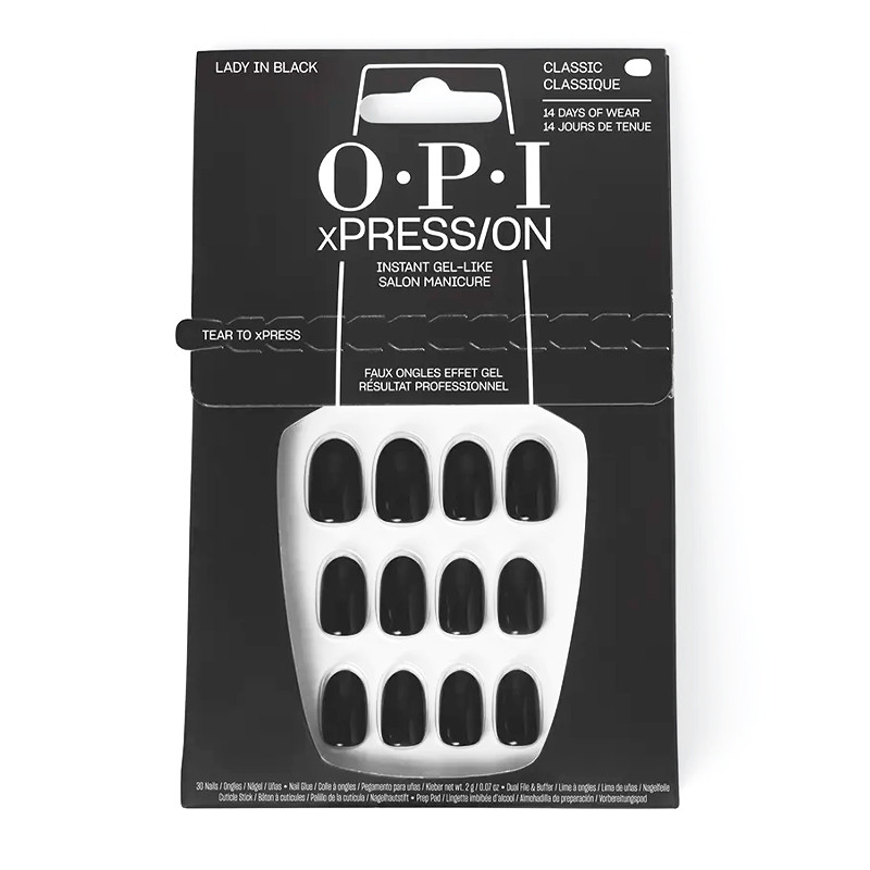 O.p.i Laca de uñas xPRESS/ON Uñas Artificiales +esmalte de uñas LADY IN BLACK