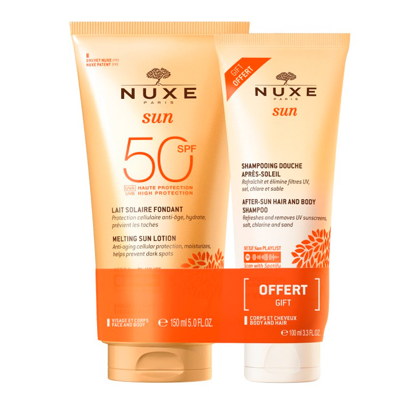 Nuxe Bagnodoccia Nuxe Sun Lait Spf50 + After Sun Protezione solare per viso e corpo + gel doposole