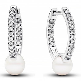 [TATIANA] 925Silver☆Fly Ribbon Pearl Hoop Earrings MUSINSA | TATIANA (Silver 925) Fly ribbon pearl hoop earring