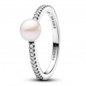 Freshwater Cultured Pearl and Pavé Ring