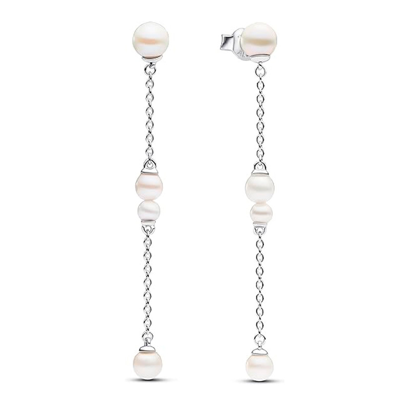 Pandora Silver Earrings Freshwater Cultured Pearl Pendant Earrings 293152C01