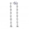 Boucles d'oreilles pendantes huit pierres précieuses brillantes 293159C01