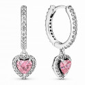 Shiny Halo Heart Hoop Earrings 291445C01