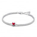 Pulsera Tenis Corazón Brillante Rojo 590041C02