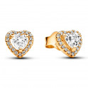 Shiny Raised Heart Stud Earrings 268427C01