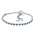 Blauwe en transparante glitterarmband met schuifsluiting 599377C01