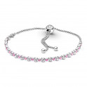 Bracciale rosa scintillante e trasparente con chiusura a cursore 599377C02