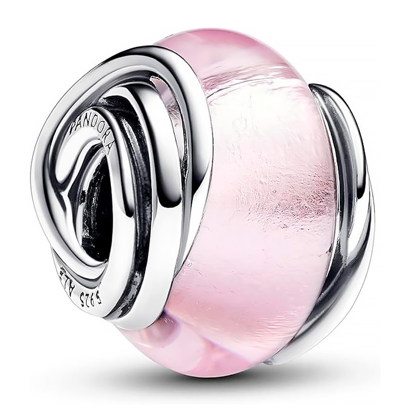 Pandora Charms Charm in vetro di Murano rosa avvolto 793241C00
