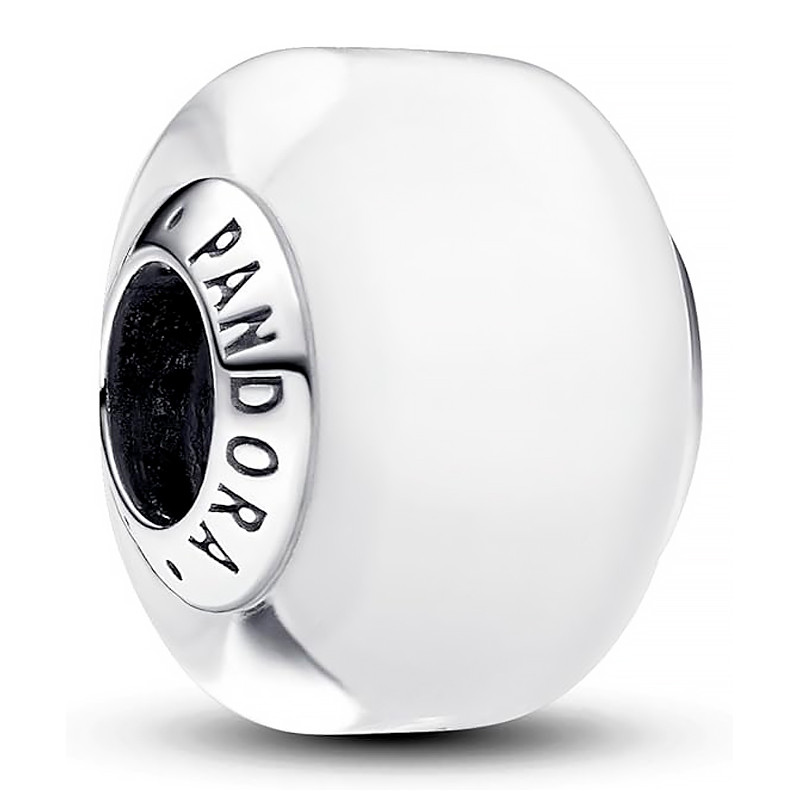 Pandora Charms Mini ciondolo in vetro di Murano bianco 793118C00