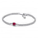 Round Red Gem Tennis Bracelet in Pave 592403C01