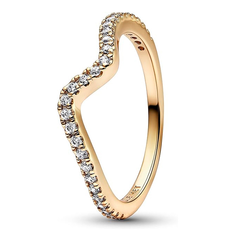Pandora Gold Rings Bright Wave Ring 162539C01