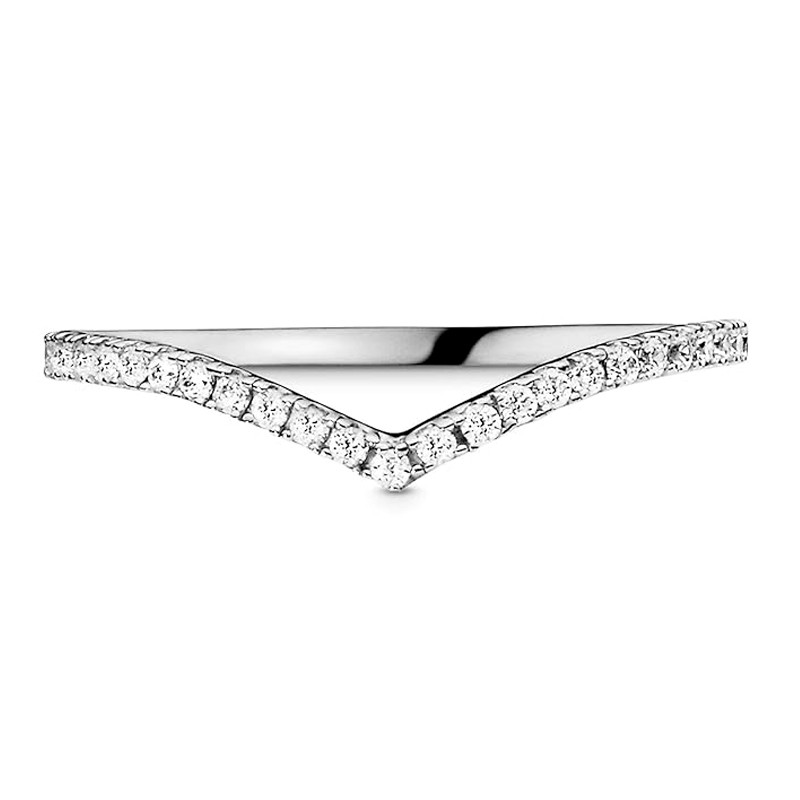 Pandora Silver Rings Shimmering Wish Sterling Ring 196316Cz