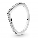 Bague en argent sterling souhait chatoyant 196316CZ