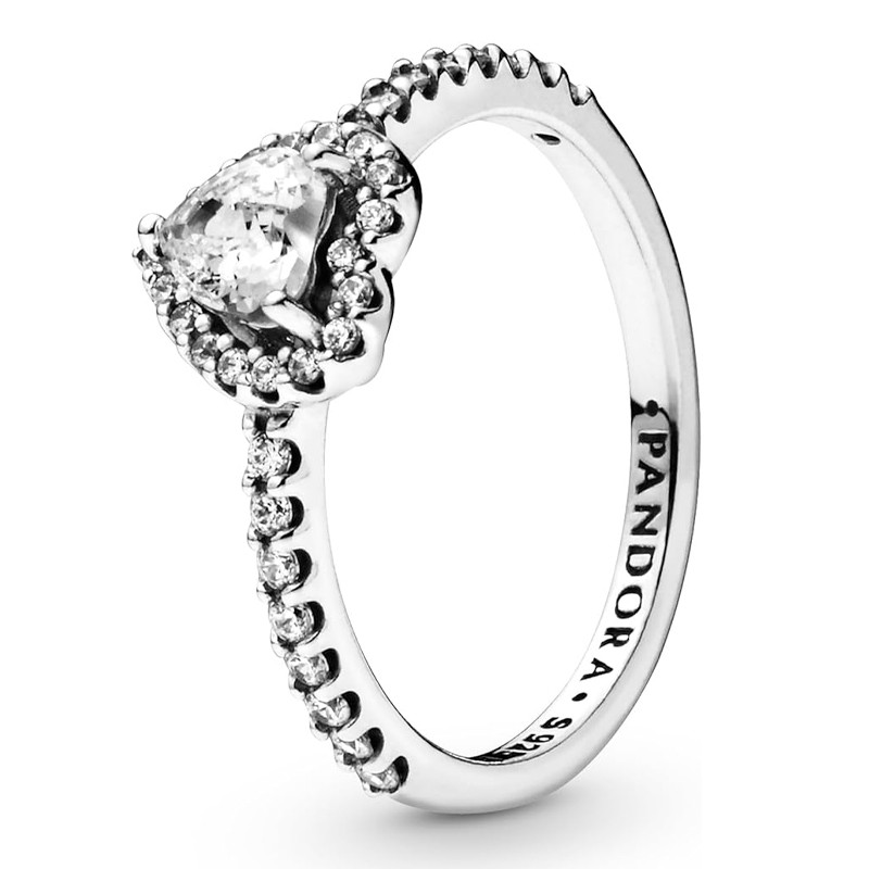 Pandora Silver Rings Embossed Heart Ring 198421C01