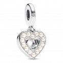 Charm Colgante Doble Corazón Blanco Anacarado 792649C01