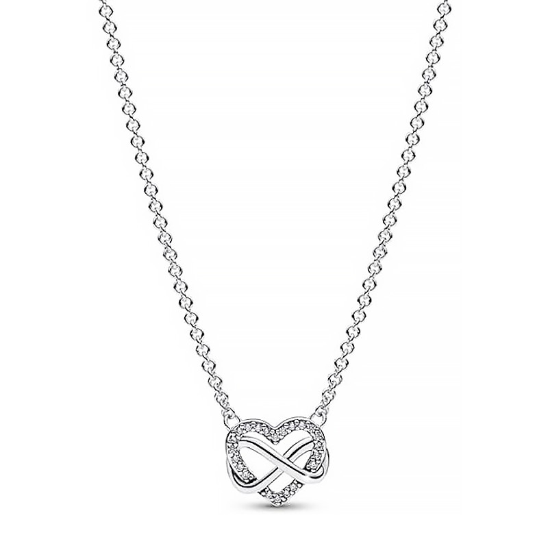 Pandora Halsketten Glänzende Infinity-Herz-Halskette 392666C01