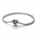 Bracciale Pandora Moments a catena serpente con chiusura a cuore infinito lucido 592645C01