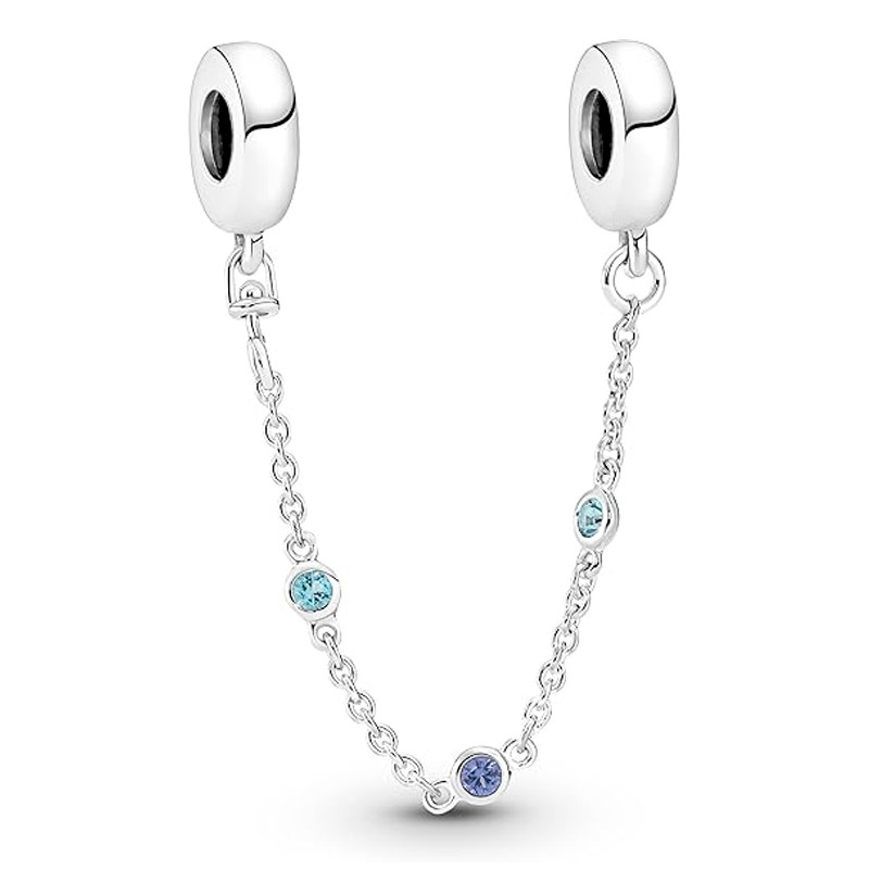 Pandora Bracciali Catena Di Sicurezza Tre Gemme Blu 791688C01-05