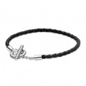 Pulsera Pandora Moments de Cuero Trenzado con Cierre en forma de T 591675C01-S1